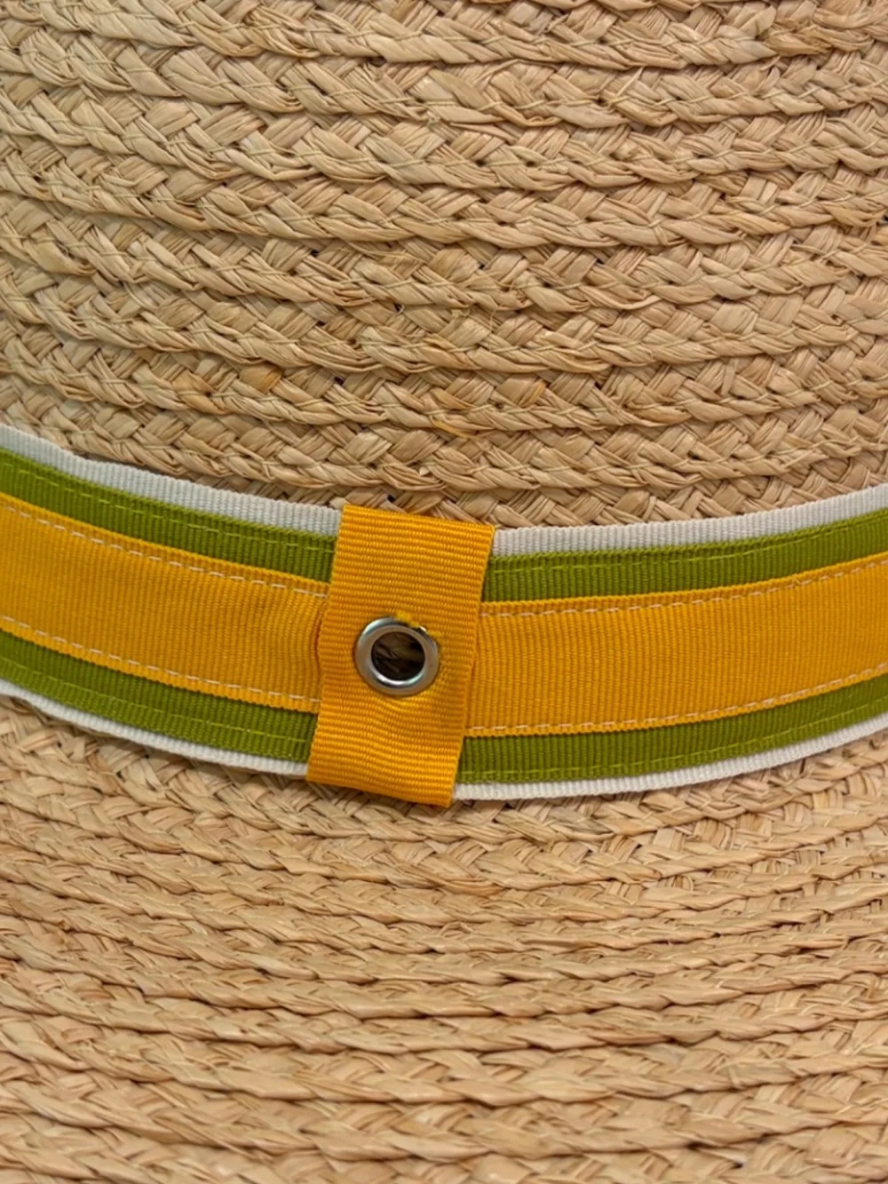 HatAttack Classic Travel Sun Hat Tightly Woven Straw Gold Ribbon Accent NWT T th